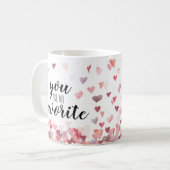 バレンタインの水色のハートあなたは私のお気に入りのこと コーヒーマグカップ (正面左)