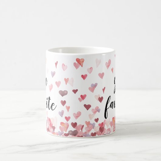 バレンタインの水色のハートあなたは私のお気に入りのこと コーヒーマグカップ (中央)