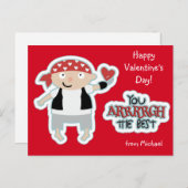 バレンタインの海賊ハート シーズンポストカード (正面/裏面)