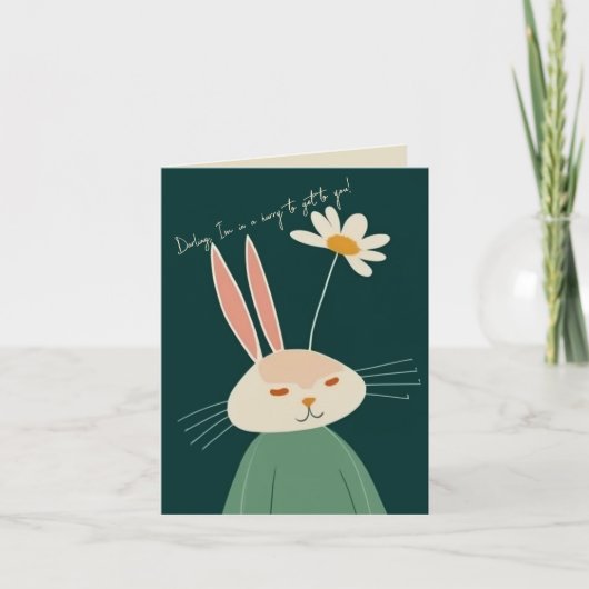 バレンタインの漫画のウサギ シーズンカード (正面)