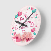 バレンタインの特別な時計 誕生日壁掛け時計 ラウンド壁時計 (傾斜)