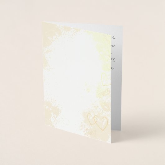 バレンタインの特別な贈り物、折りたためるグリーティングカード「Forever Yours」 箔カード (正面)