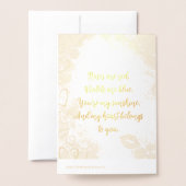 バレンタインの特別な贈り物、折りたためるグリーティングカード「Forever Yours」 箔カード (裏面封筒付き)