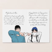 バレンタインの特別な贈り物、折りたためるグリーティングカード「Forever Yours」 箔カード (内部)