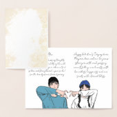 バレンタインの特別な贈り物、折りたためるグリーティングカード「Forever Yours」 箔カード (ディスプレー)