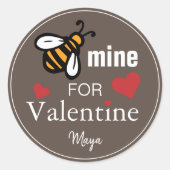 バレンタインの特別な贈り物「Bee Mine」 ラウンドシール (正面)