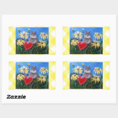 「バレンタインの狩り」矩形ステッカー 長方形シール (シート)