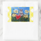 「バレンタインの狩り」矩形ステッカー 長方形シール (バッグ)