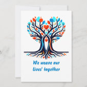 バレンタインの真の愛、木が絡み合う シーズンカード (正面)