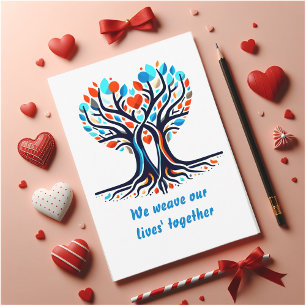 バレンタインの真の愛、木の絡み シーズンカード