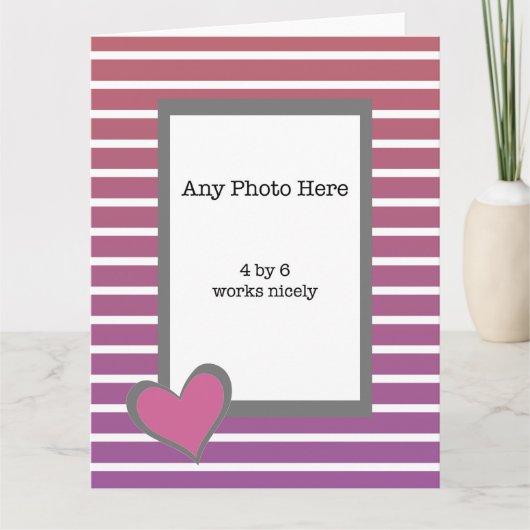 バレンタインの私の写真とピンクのハート カード (正面)