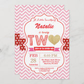 バレンタインの第2第2誕生日の小さい恋人 招待状 (正面/裏面)