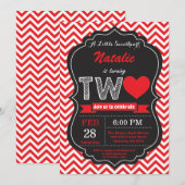 バレンタインの第2第2誕生日の小さい恋人 招待状 (正面/裏面)