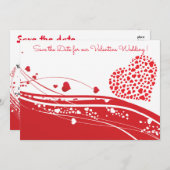 バレンタインの結婚式の保存日付 セーブザデート (正面/裏面)
