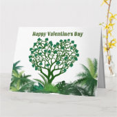 バレンタインの緑の折り畳まれたグリーティングカードを彼のために カード (黄色い花)