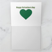 バレンタインの緑の折り畳まれたグリーティングカードを彼のために カード (内部)