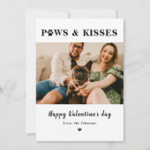 バレンタインの肉球とキスのペットカップル写真 シーズンカード (正面)