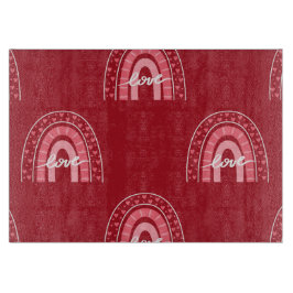 バレンタインの背景とハートの愛 カッティングボード