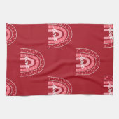 バレンタインの背景とハートの愛 キッチンタオル (横)