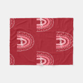 バレンタインの背景とハートの愛 フリースブランケット (正面(横))