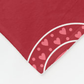 バレンタインの背景とハートの愛 フリースブランケット (角)