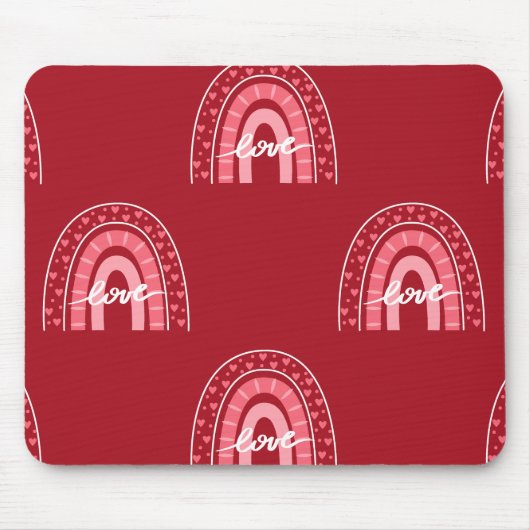 バレンタインの背景とハートの愛 マウスパッド (正面)