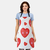 バレンタインの背景(ハート愛) エプロン (着用した状態)