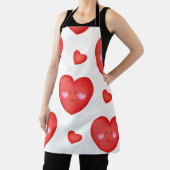 バレンタインの背景(ハート愛) エプロン (インサイチュ)