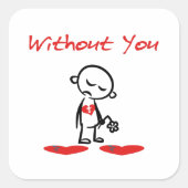 バレンタインの色を破らずに スクエアシール (正面)