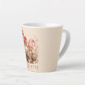 バレンタインの花とノームのカップル オーダーメイド カフェラテマグ (右アングル)