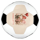 バレンタインの花とノームのカップル オーダーメイド サッカーボール (回転)