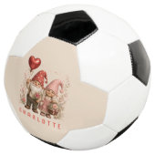 バレンタインの花とノームのカップル オーダーメイド サッカーボール (3/4)