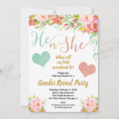 バレンタインの花の小さい恋人の性は明らかにします 招待状 (正面)