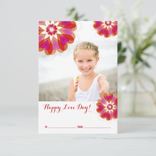 バレンタインの花の愛の教室バレンタインデー 招待状 (スタンド正面)