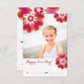 バレンタインの花の愛の教室バレンタインデー 招待状 (正面/裏面)