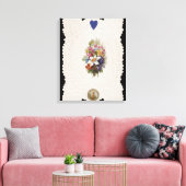 バレンタインの花を描くカード, c.1840 (色l) キャンバスプリント (インサイチュ (リビング))