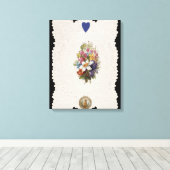 バレンタインの花を描くカード, c.1840 (色l) キャンバスプリント (インサイチュ (ウッドフロア))