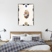 バレンタインの花を描くカード, c.1840 (色l) キャンバスプリント (インサイチュ (寝室))