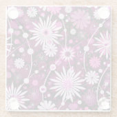 バレンタインの花柄パターン ガラスコースター (裏面)