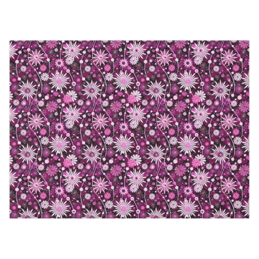 バレンタインの花柄パターン テーブルクロス (正面(横))