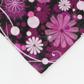 バレンタインの花柄パターン フリースブランケット (角)