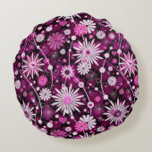 バレンタインの花柄パターン ラウンドクッション (裏面)