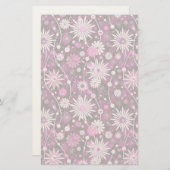 バレンタインの花柄パターン 便箋 (正面/裏面)