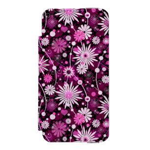 バレンタインの花柄パターン iPhone SE/5/5sウォレットケース