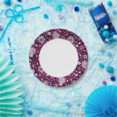 バレンタインの花柄 ペーパープレート (パーティー)