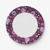 バレンタインの花柄 ペーパープレート (正面)