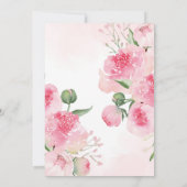 バレンタインの花飾りハートの芍薬（しゃくやく） 小さな愛の呼びかけ 招待状 (裏面)