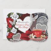 バレンタインの茶パーティの招待状 招待状 (正面)