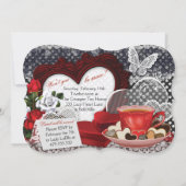 バレンタインの茶パーティの招待状 招待状 (裏面)