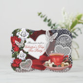 バレンタインの茶パーティの招待状 招待状 (スタンド正面)